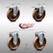 Service Caster 5 Inch SS High Temp Phenolic Top Plate Caster Lock Brake 2 Rigid SCC, 2PK SCC-SSTTL20S514-PHSHT-2-R-2 - alternate 1